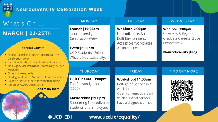 UCD Neurodiversity Celebration Week Schedule